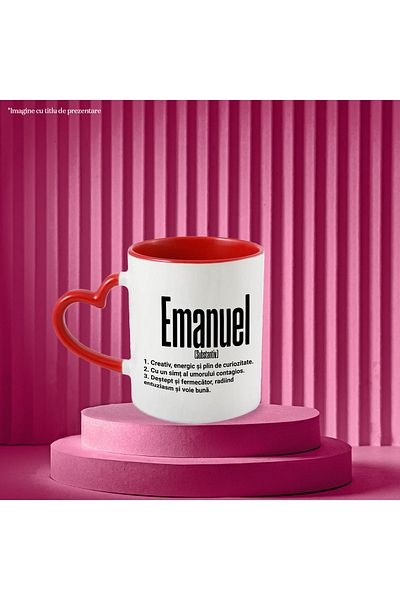 StoryGift Romania Mug With The Name Emanuel, With Motivational Message, Creative, Energetic, Curious, Smart, With, STG.