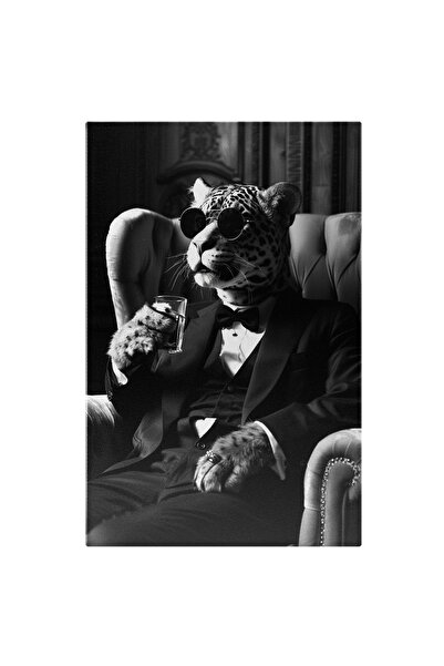 StoryGift Romania Tablou Canvas Gangsterul Jaguar Pătat Poartă Un Costum Eleg...