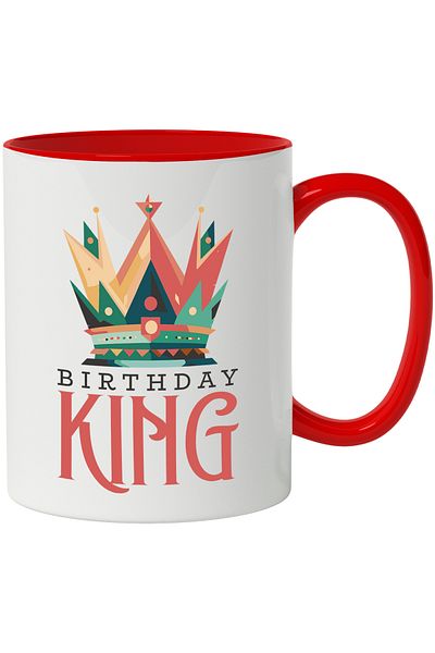 StoryGift Romania Mug With Message In English Birthday King, Crown, King, Anniversary, Multicolor 33, With,STG.