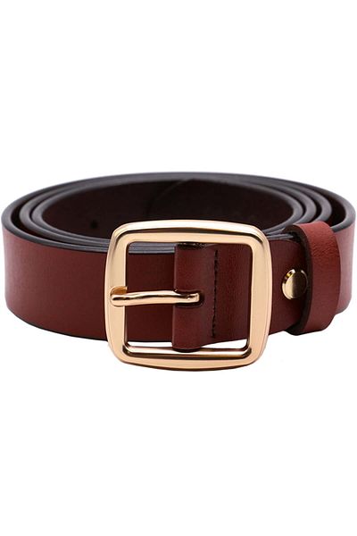 JOLAR. Women's belt, classic model, made of genuine leather, with classic buckle 108 cm JOLAR. BZ-13 Red