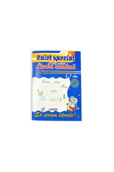 Arhi Design Caiet Special "SA SCRIEM LITERELE" Romana 5-7 ani, 2 BUC/SET