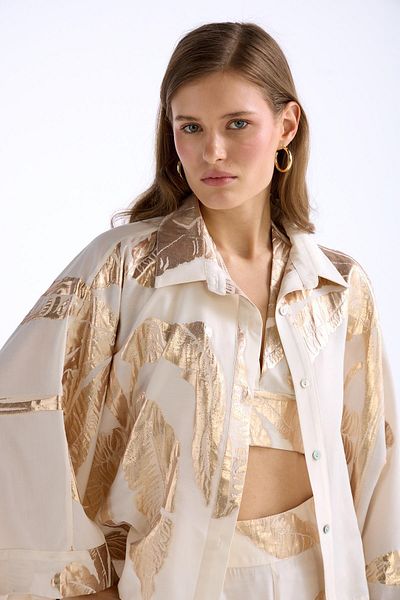 NOK İSTANBUL Golden Palm Shirt Ecru