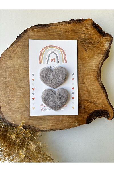 Miniminiksdesing Feathered 2-Piece Heart Buckle