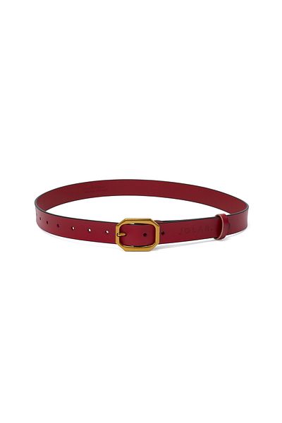 JOLAR. Women's belt, JOLAR. elegant natural leather, classic gold buckle, 108 cm BZ-48 Red