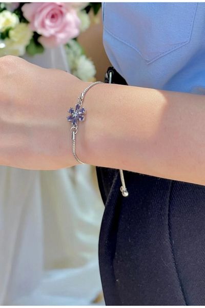 Ervalina Lift Lotus Flower Bracelet Silver Color