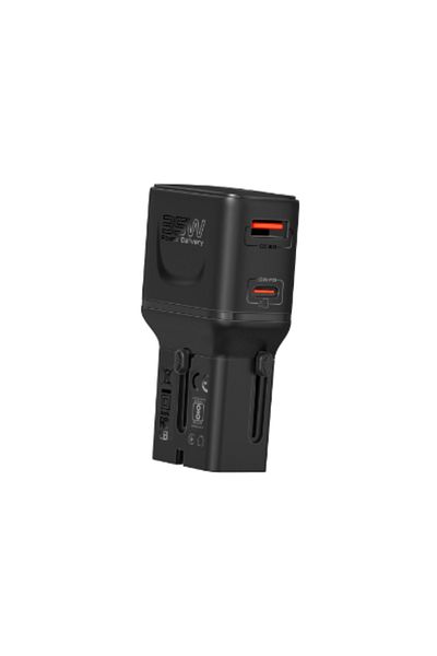 Promate Promate TriPlug-PD35 - Multi-Port Universal Travel Adapter (US/UK/EU/AU) with USB-C Fast Charging