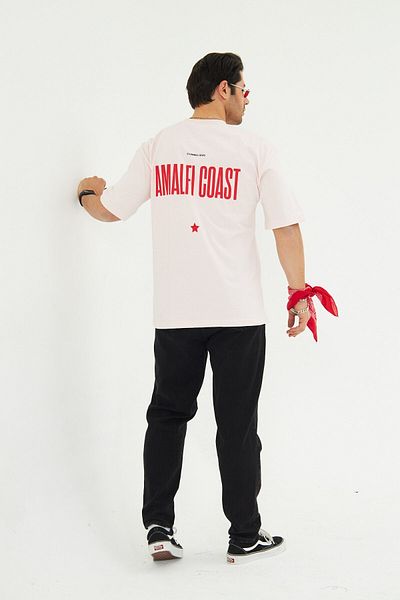 The Champ Clothing Ανδρικό μπλουζάκι με στάμπα Amalfi Coast Oversize από βαμβακερό λαιμόκοψη