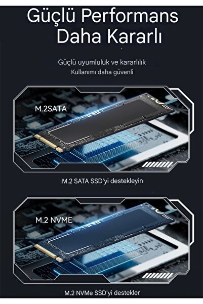 Eaget SE960D M2 NVMe+Sata Muhafazası Çift Protokol CE Lisanslı 2280/2260/2242/2230/ 10Gbps Usb 3.2