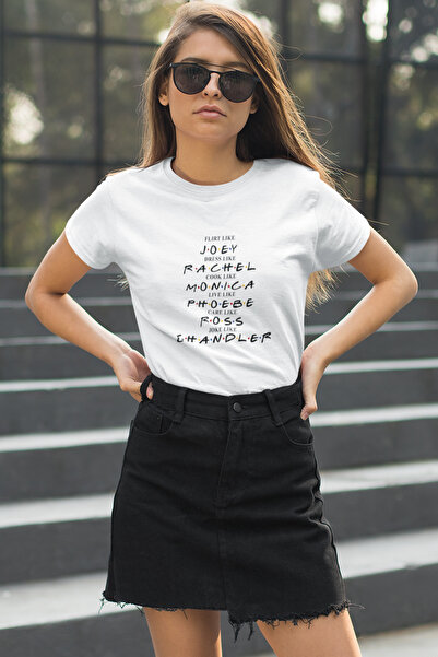 qoeuyl boutique تي شيرت أبيض مطبوع للجنسين من فريندز مونيكا تشاندلر جوي روس ر...