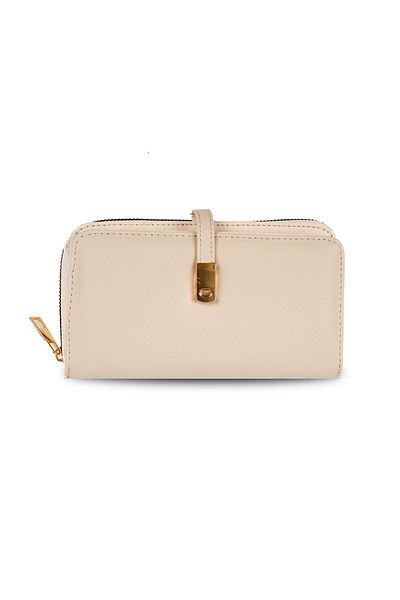 Mio Gusto Beige Color Zippered Women's Wallet