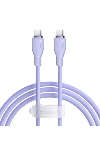 Baseus Pudding Hızlı Şarj Özellikli Type-C to Type-C 100W Kablo 1.2m. Mor