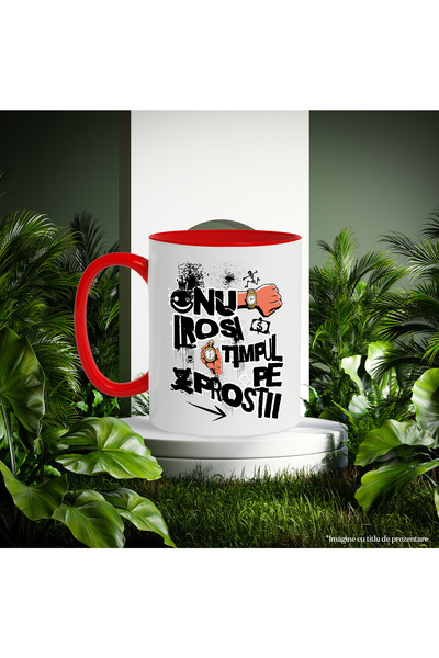 StoryGift Romania Motivational Quote Mug Don't waste your time on nonsense, 330ml, Ceramic with R Handle, With ,STG.