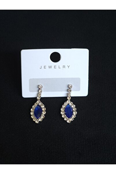 Avcıoğlu Aksesuar أقراط نسائية حجر اللوز متدلية كريستال الزركون حجر الفضة مرص...