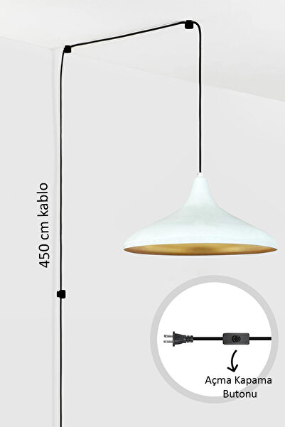 Bamyum Champion Beyaz Fişe Takılabilir Tekli Avize Sarkıt Salon Mutfak Ofis O...