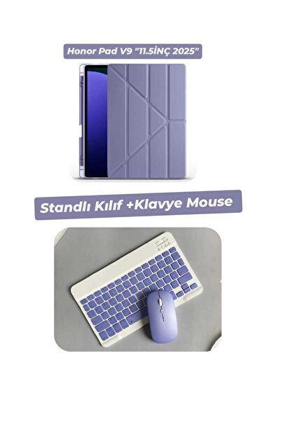 EHZ TEKNOLOJİ Honor Pad V9 "11.5İNÇ 2025" Uyumlu Standlı Tablet Kılıfı - Klav...