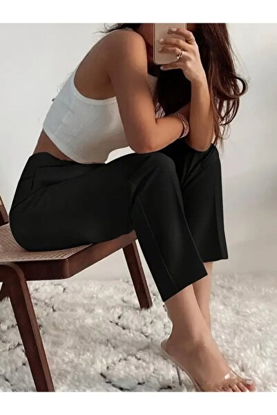 My Reality Fashion Women's High Waist Front Zipper Imported Crepe Trousers