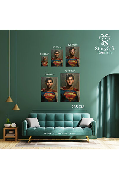StoryGift Romania Tablou Canvas: Tristețea Lui Superman Greutăți Apăsătoare Pe Umerii Puternici Ai Eroului Iubit