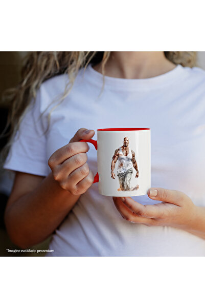 StoryGift Romania Mug With Dwayne The Rock Johnson, Actor, Celebrity, Multicolor 330 ml, Ceramic, With ,STG.
