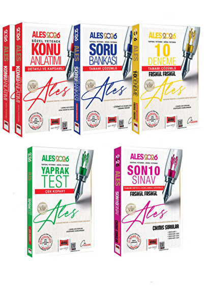 Yargı Yayınları Yargı ALES VIP Sayısal-Sözel Yetenek Konu - Soru - 10 Deneme - Yaprak Test - 10 Sınav Çıkmış Sorular