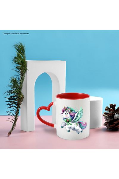 StoryGift Romania Mug with a unicorn with wings | illustration | flowers | four-leaf clover tattooed | , With ,STG .
