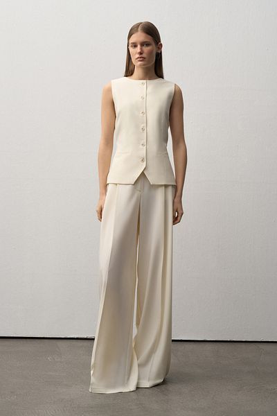 mathilda store Women's Ecru Limited Edition Belted Vest