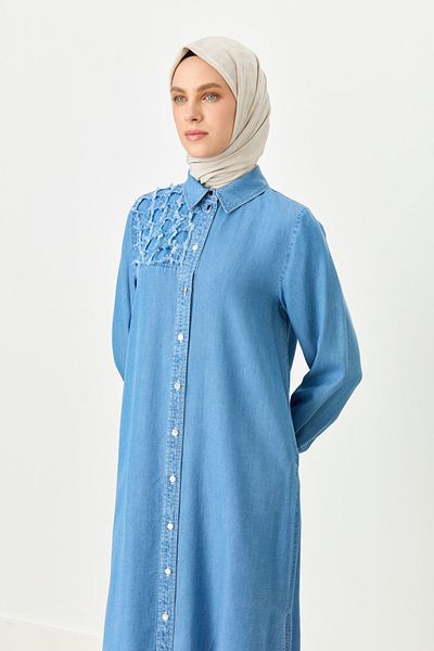 Nihan T.E.N.C.E.L Tunic Ice with Tassel Detail