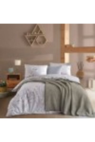 Nazenin Set 5 pieces, bed linen + blanket, Nazenin Home, Laris Green