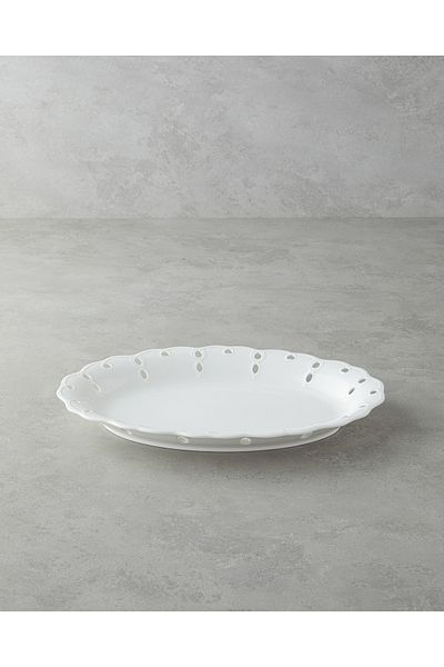 English Home Elodie Porcelain Boat Plate 35 cm White