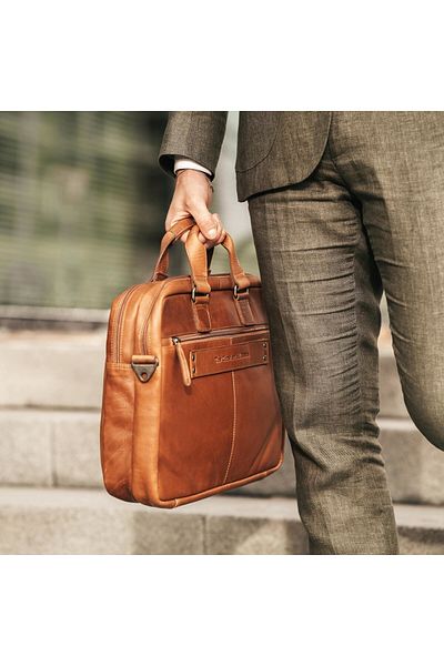 The Chesterfield Brand Geanta de laptop din piele naturala, The Chesterfield Brand, Seth 15 inch