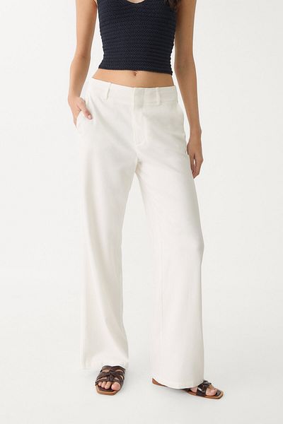 Stradivarius Flowing Linen Blend Straight-leg Trousers