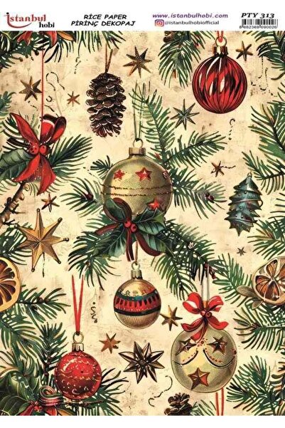 İstanbul Hobi İstanbul Hobi Yılbaşı Temalı Pirinç Dekopaj pty313