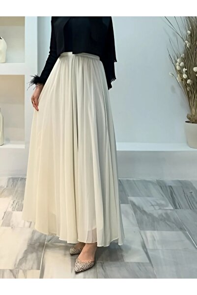 MERİT FASHION Kloş Şık Şifon Etek