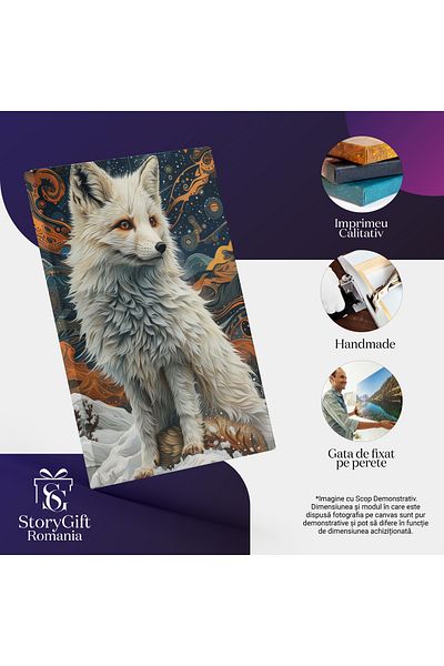 StoryGift Romania Tablou Canvas: Vulpea Polară Și Măreția Iernii - Într-o Lume De Zăpadă Pictura Digitala