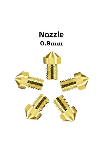 Karll Set of 5 nozzles for Guider2S Flashforge 3D printer, brass, gold, 0.8 mm