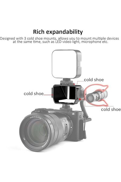 Flip Screen video camera holder, metal/plastic, black, 70x73x66mm