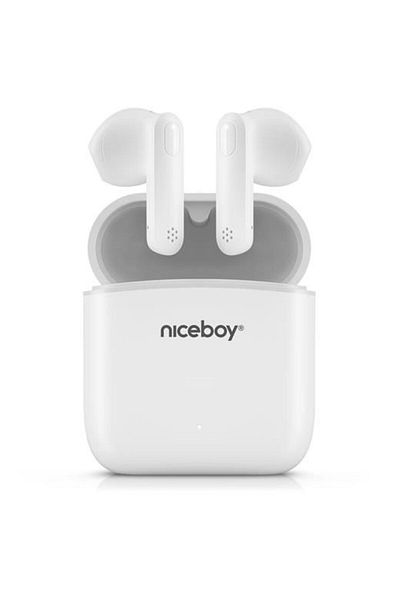 Niceboy Hive Beans In-ear Headphones, True Wireless, Bluetooth 5.0, Microphone, White