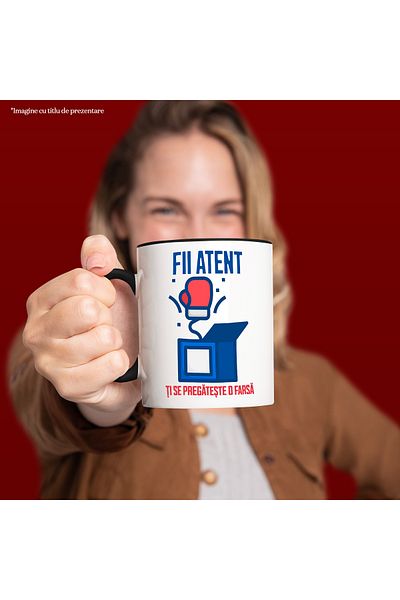 StoryGift Romania Mug Be careful, there's a prank coming your way April Fool's Day, 330ml, Ceramic with Black Handle, With, STG.
