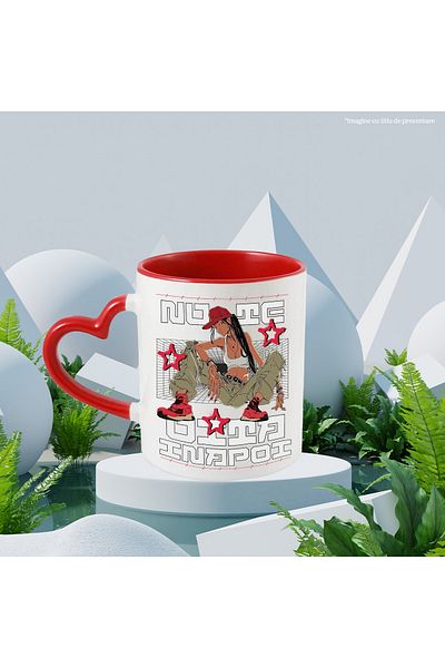 StoryGift Romania Mug Gangster Girl motivational text don't look back, 330ml, Ceramic with Handle, With,STG.