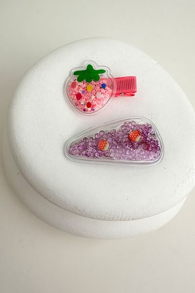 Modex Pink Strawberry Beaded Double Children's Buckle for 0-2 Years (5cm)