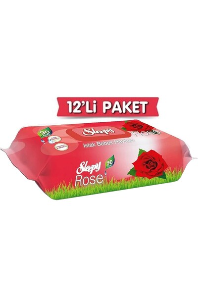Sleepy Gül Kokulu Islak Havlu 90 Yaprak x 12 Adet