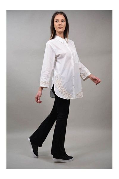 Y TWO WOMEN SONIA COTTON OXFORD SHIRT White M-L