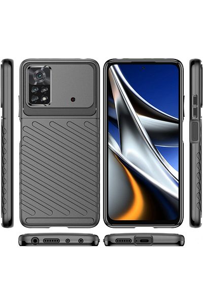 TingYR Husă de protecție pentru Poco X4 Pro 5G TingYR, silicon, neagră, 6,67 inci