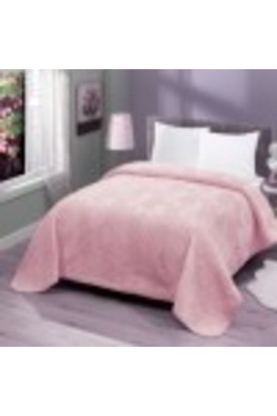 mink tekstil Embossed Blanket 200x220cm, Monk, Zig-zag Pink 555