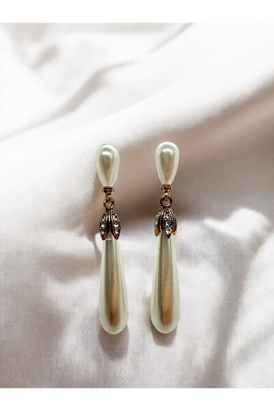 FUYA JEWELLERY Uzun Drop İnci Küpe