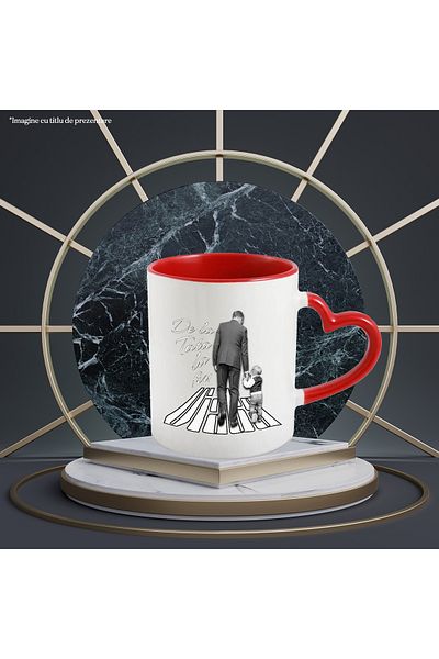 StoryGift Romania Mug Life Cycle of Man and Child from Father to Son, 330ml, Ceramic with Heart Handle, With,STG.