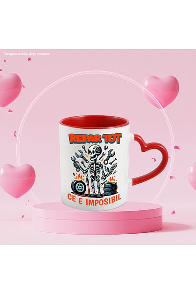 StoryGift Romania Mechanical Skeleton Mug with message I fix everything that's broken, 330ml, Ceramic with Ini Handle, With, STG.