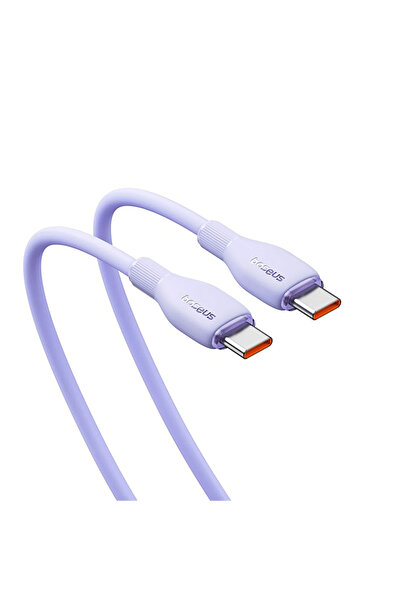 Baseus Pudding Hızlı Şarj Özellikli Type-C to Type-C 100W Kablo 1.2m. Mor