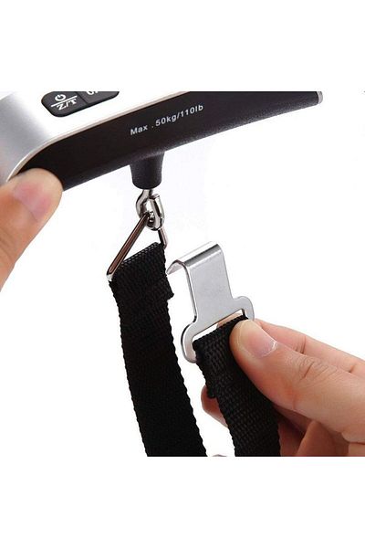 MACVI Cantar pentru Bagaje Digital Macvi®, Capacitate 50kg, Argintiu, Functie Masurare Temperatura