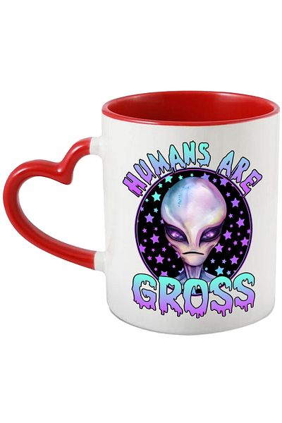 StoryGift Romania Mug with an alien | illustration | people are terrible | circle | message , With ,STG
