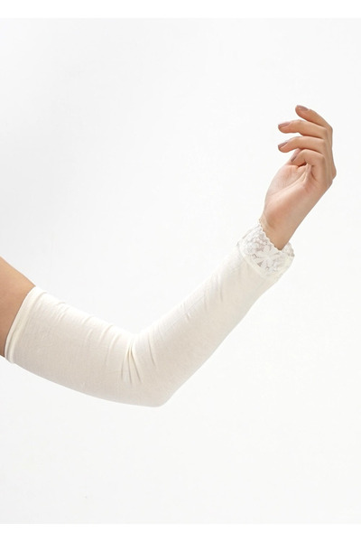 Gratia Krem Kolluk Viskon Kumaş Dantelli